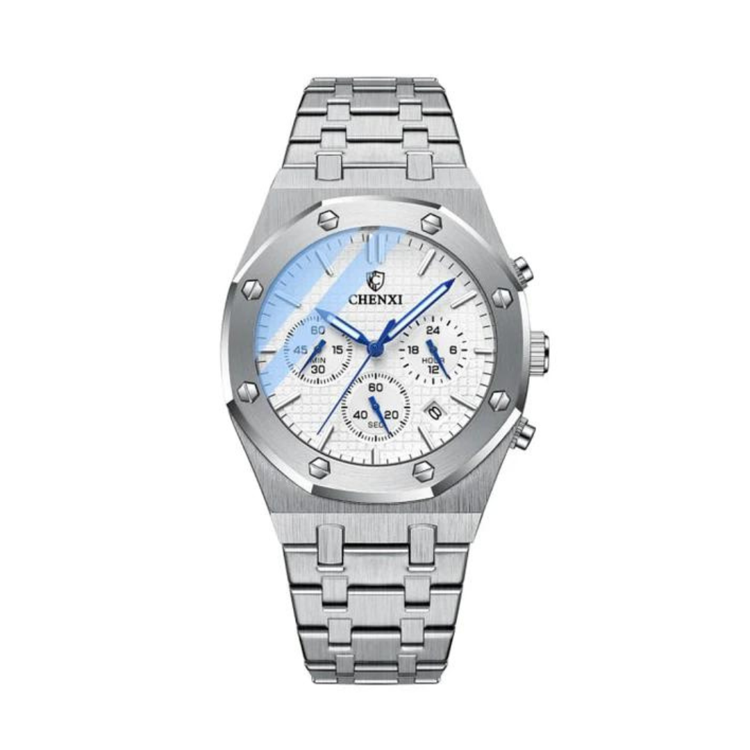 Variant image for Męski Zegarek Chronograf Czarny Rozmiar Regulowany Skórzany-1