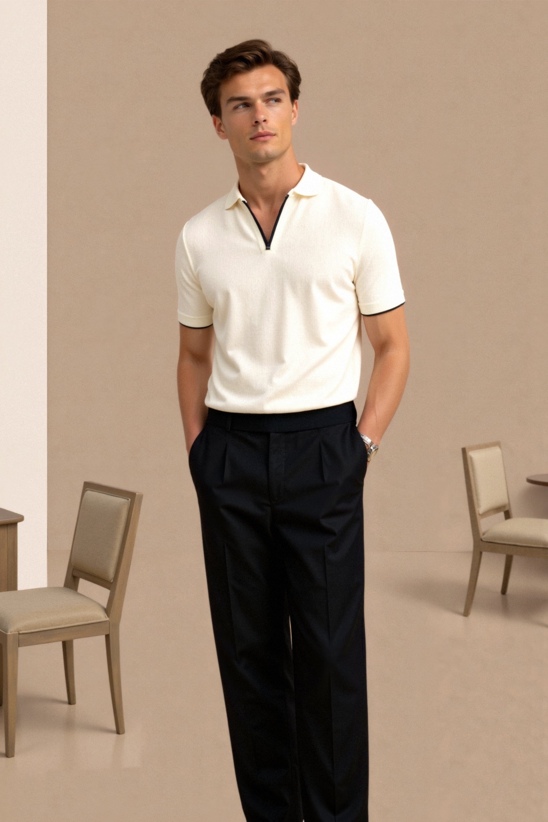 Męska Koszulka Polo Kolorowa Rozmiar M Bawełna Slim Fit-4