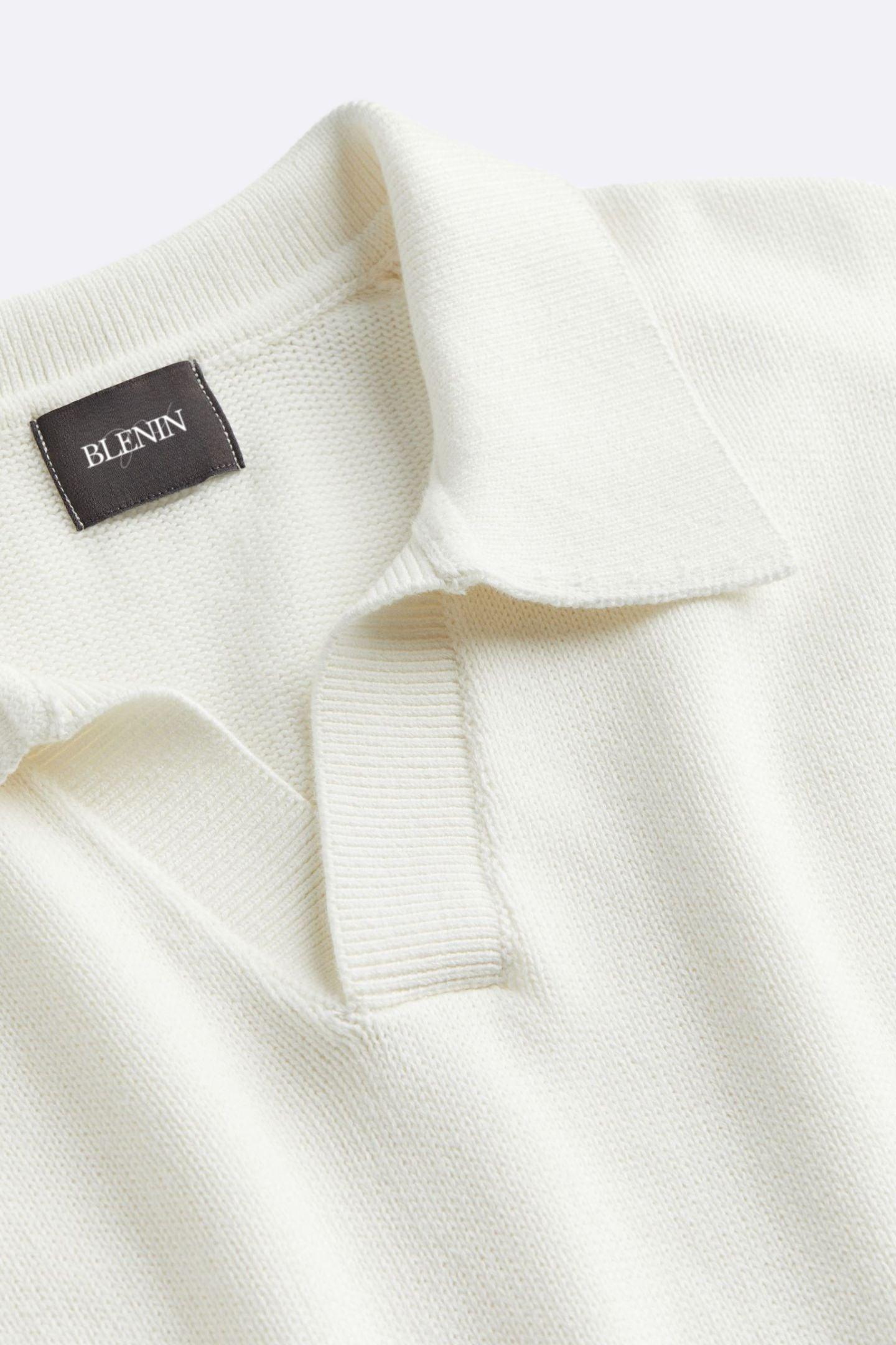 Męski Poloshirt Granatowy Rozmiar L Wełna-4