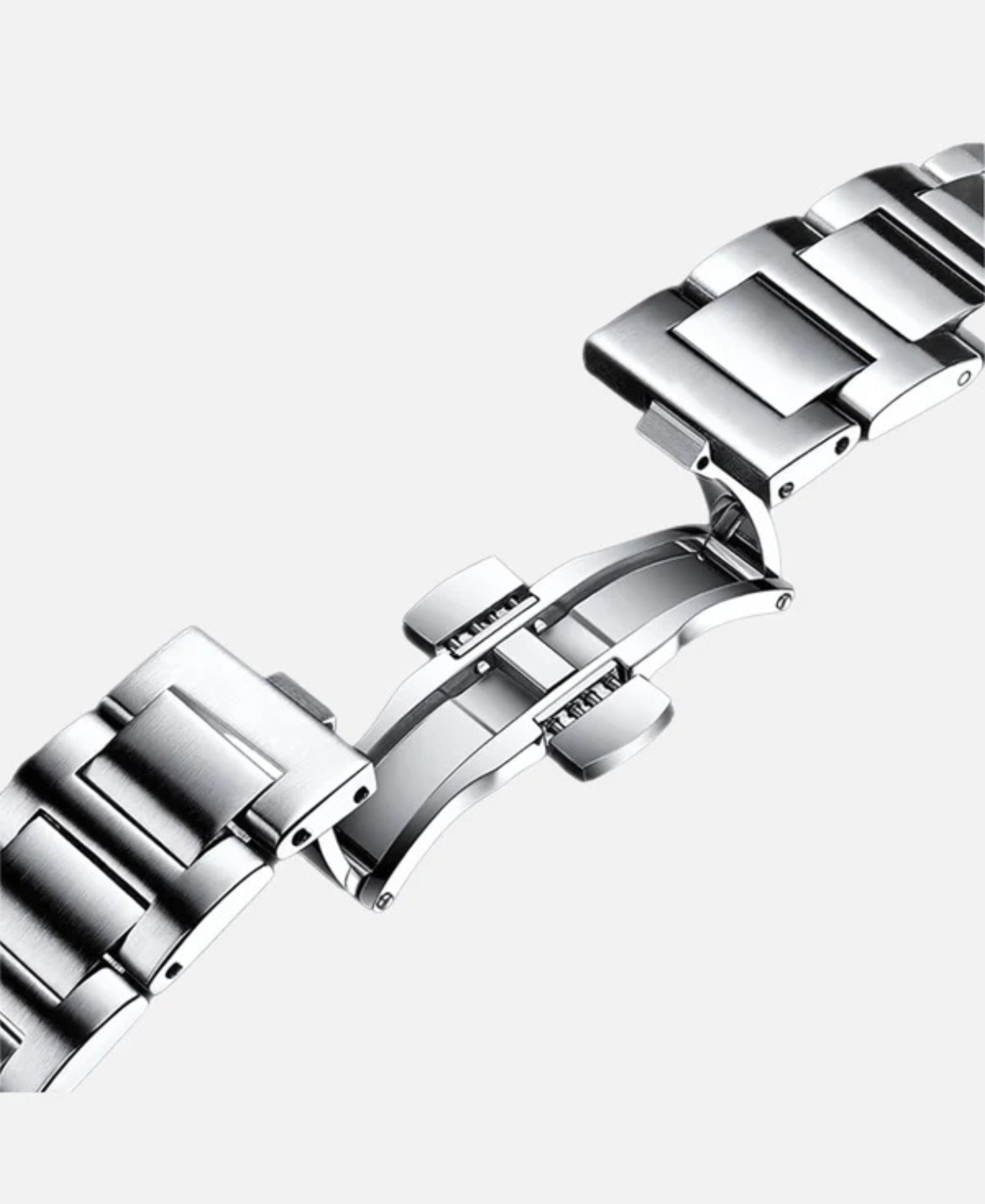 Męski Zegarek Kwarcowy Srebrny 38 mm Stal Nierdzewna Wodoodporny 10 ATM-3