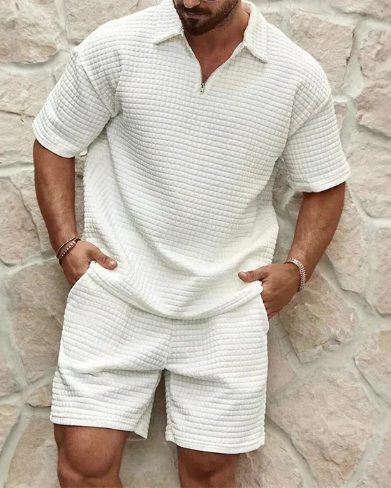 Variant image for Męski Zestaw Waffle Knit Szary Rozmiar M Bawełna-25