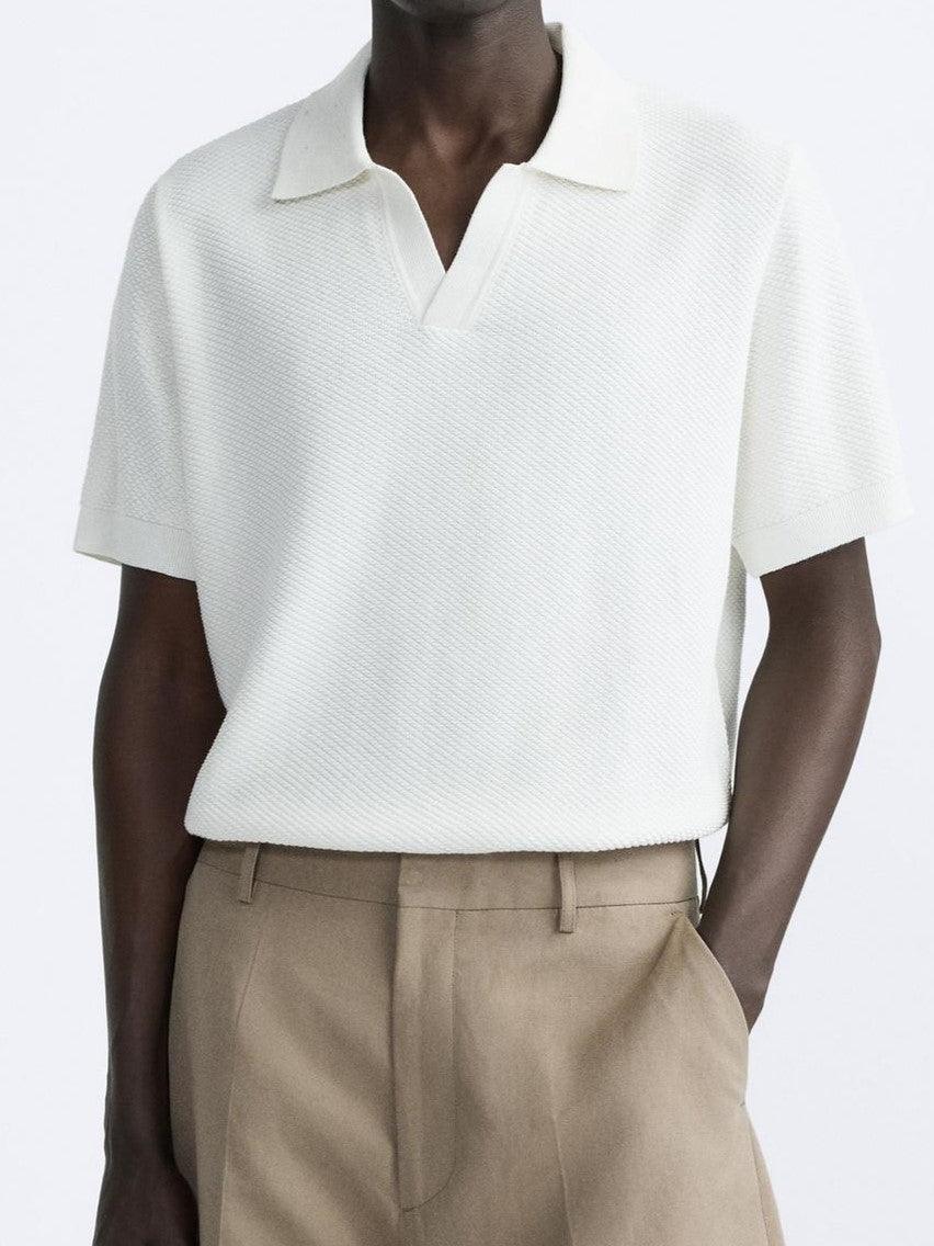 Męska Poloshirt Biała Rozmiar XL Bawełna-2