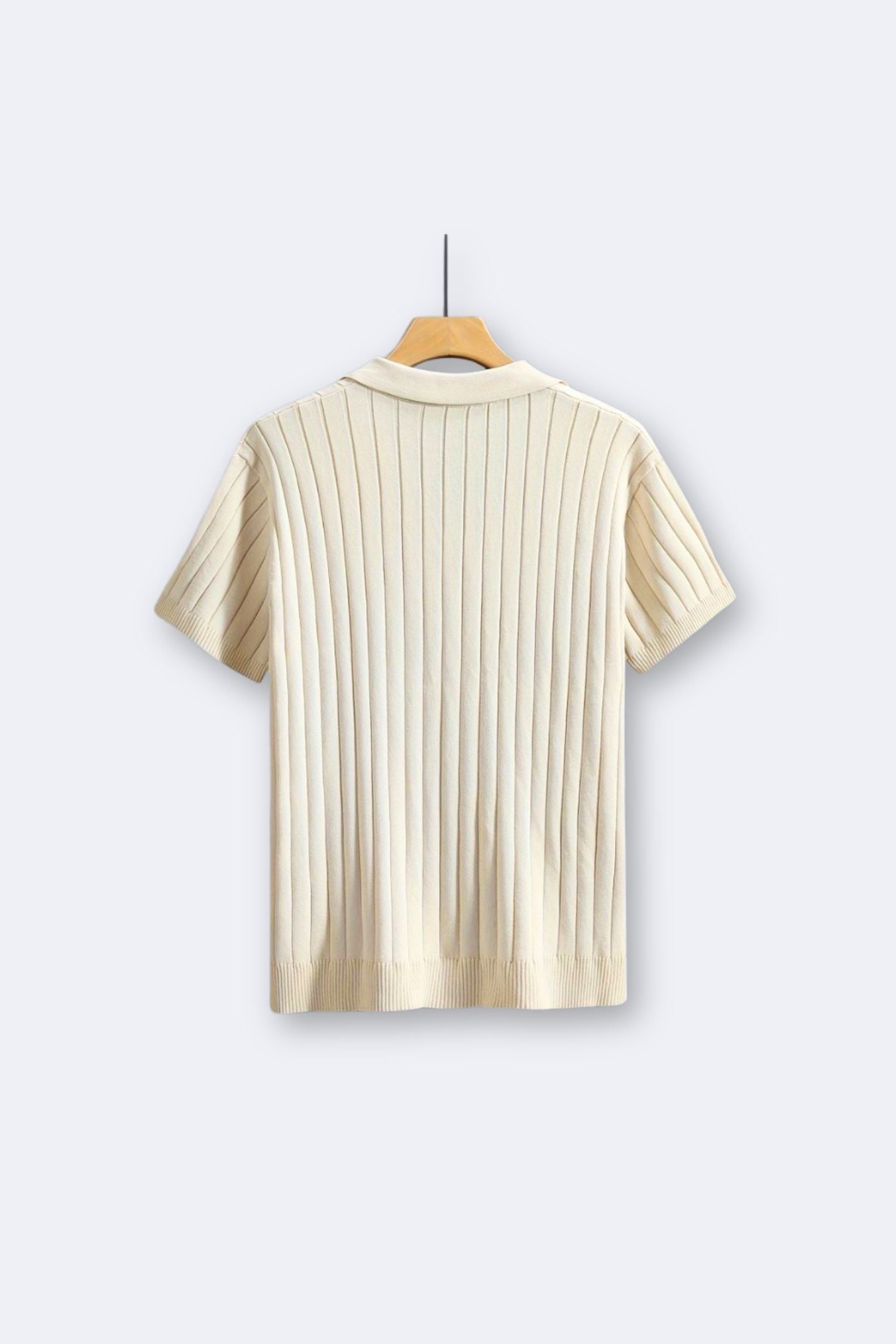 Męska Poloshirt Beżowa Rozmiar M Wiskoza-4