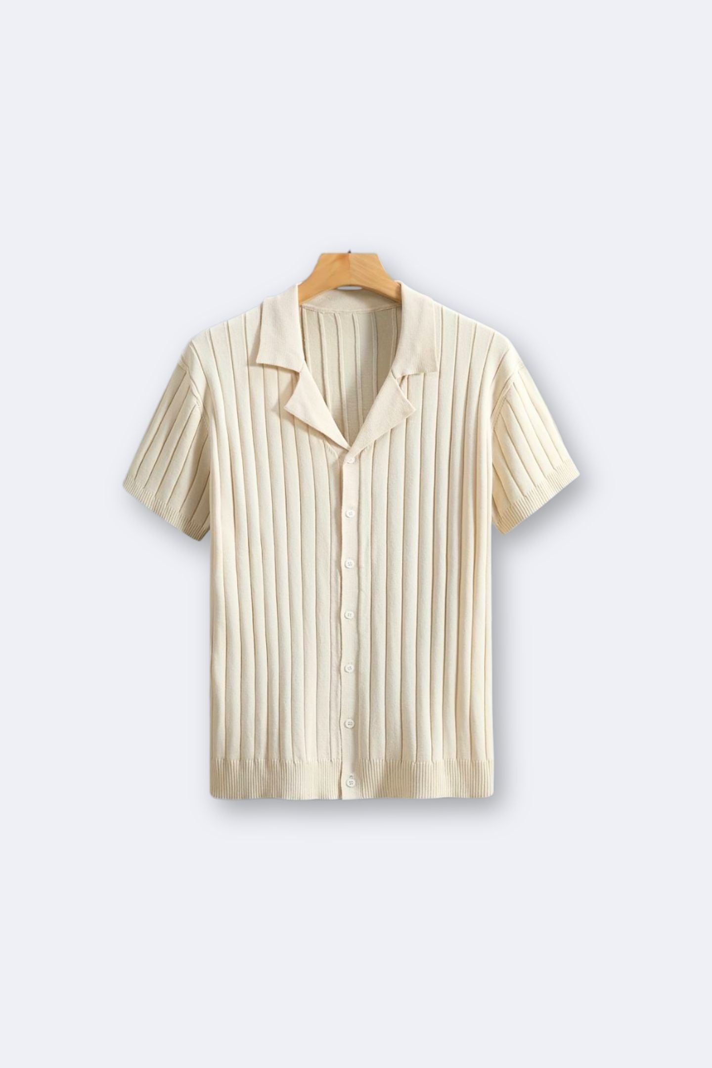Męska Poloshirt Beżowa Rozmiar M Wiskoza-1