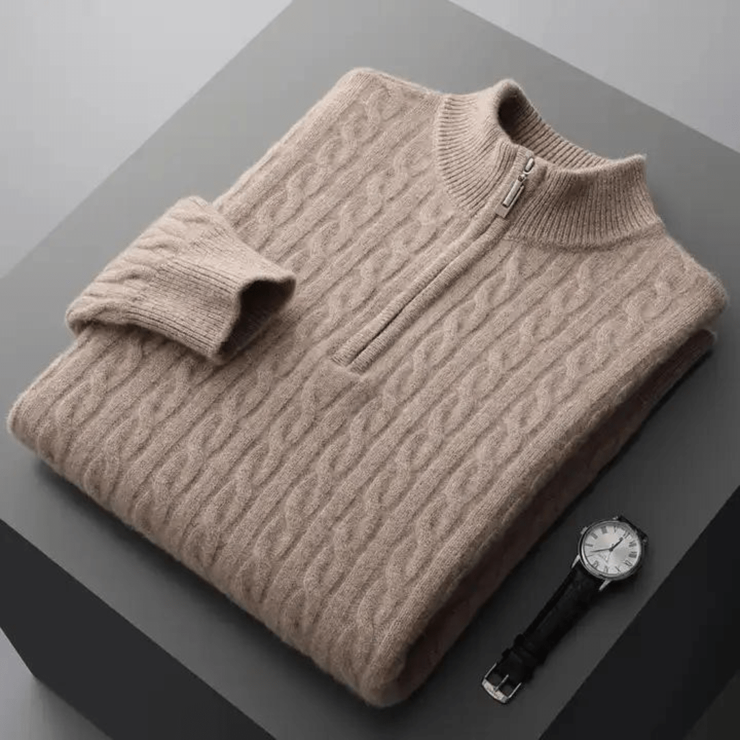 Męski Sweter Kaszmirowy Szary Rozmiar M 100% Kaszmir-5