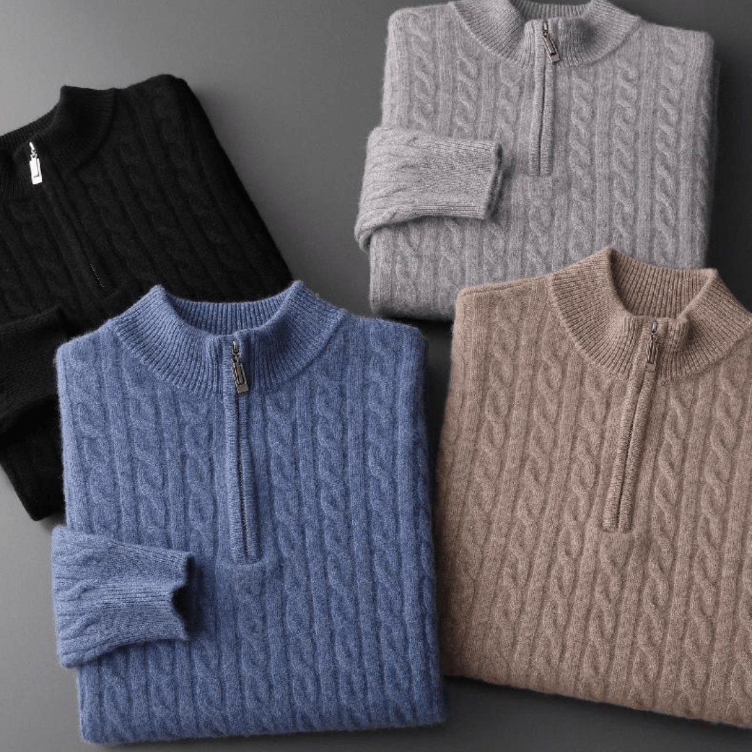 Męski Sweter Kaszmirowy Szary Rozmiar M 100% Kaszmir-6