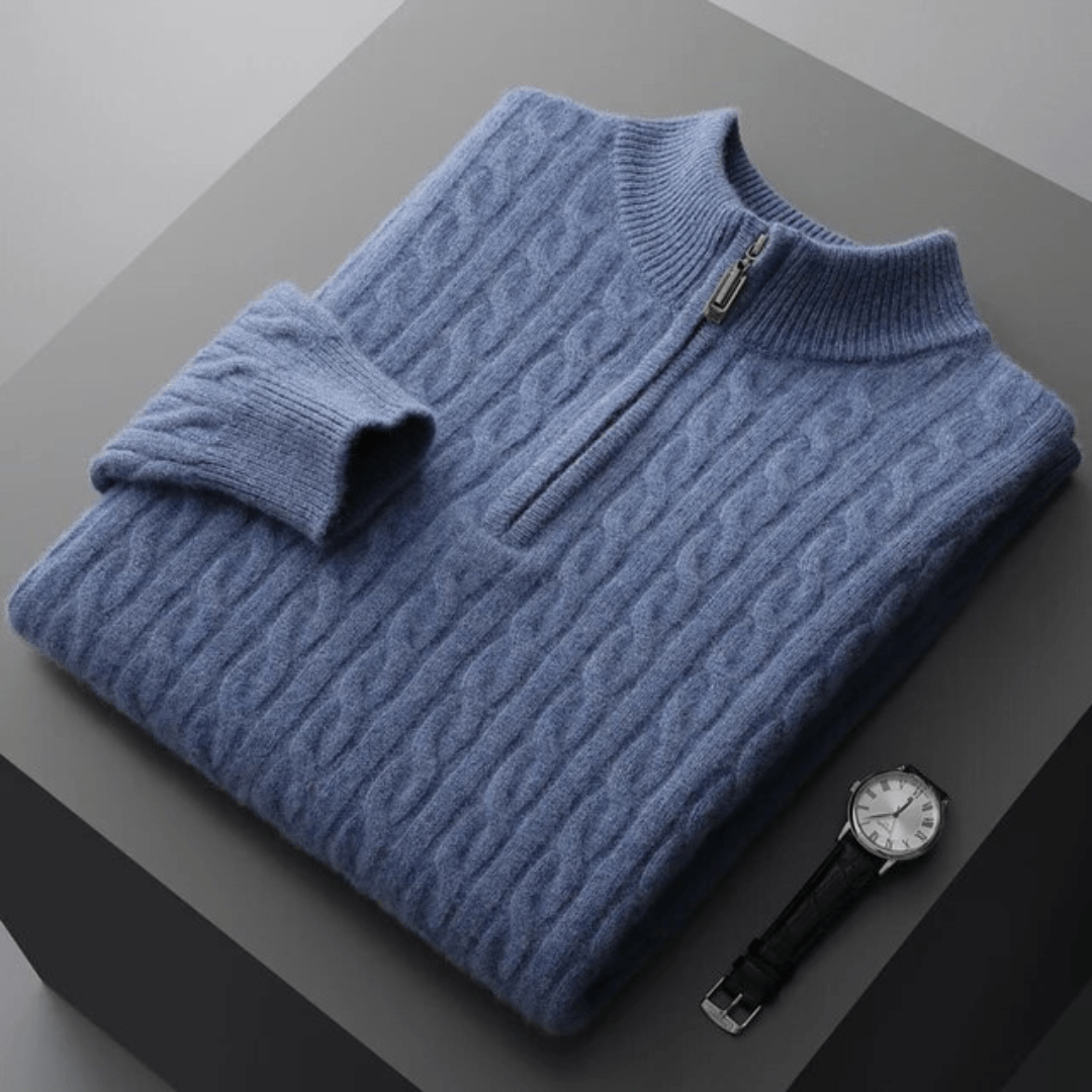 Męski Sweter Kaszmirowy Szary Rozmiar M 100% Kaszmir-4