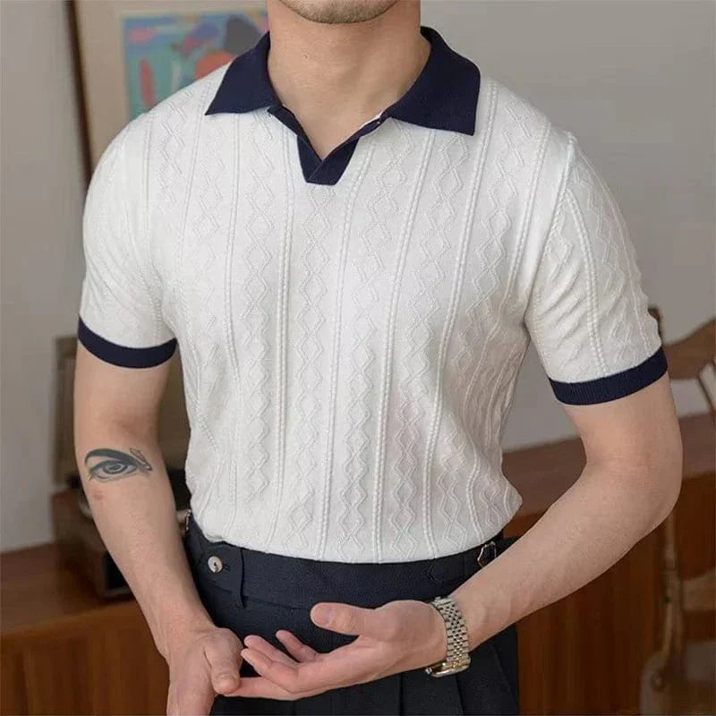 Variant image for Męska Poloshirt Niebieska Rozmiar M Bawełna Klasyczna-1