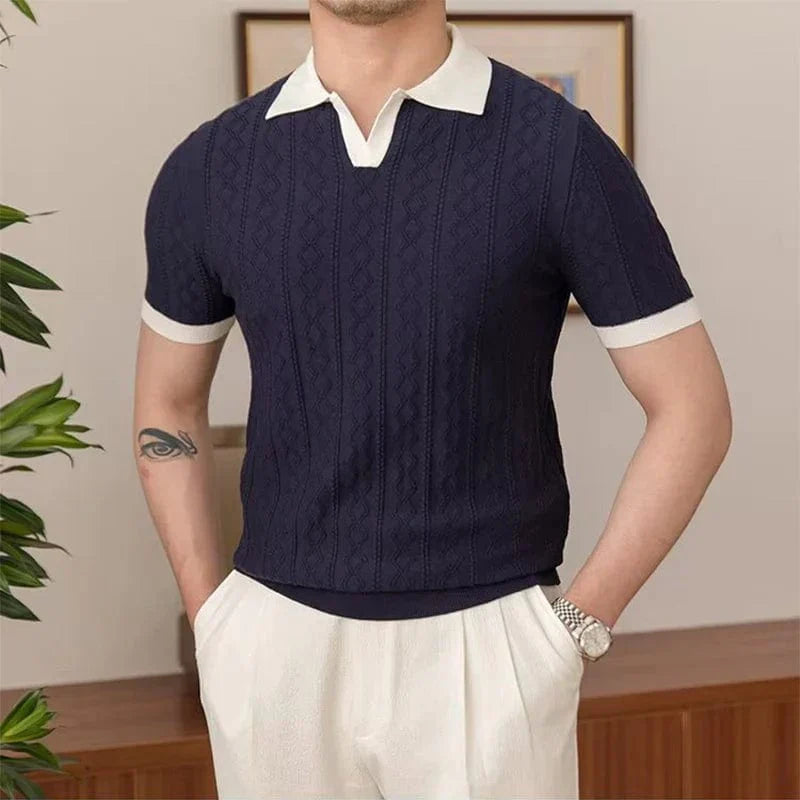 Variant image for Męska Poloshirt Niebieska Rozmiar M Bawełna Klasyczna-6