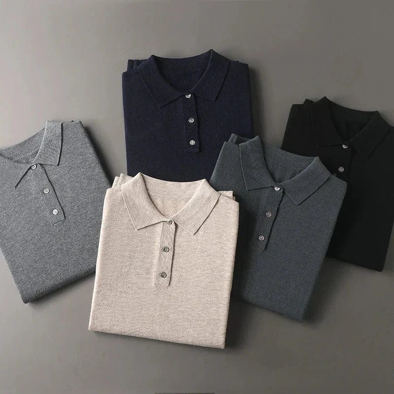 Męska Koszula Polo Niebieska Rozmiar M Kaszmir Slim Fit-3