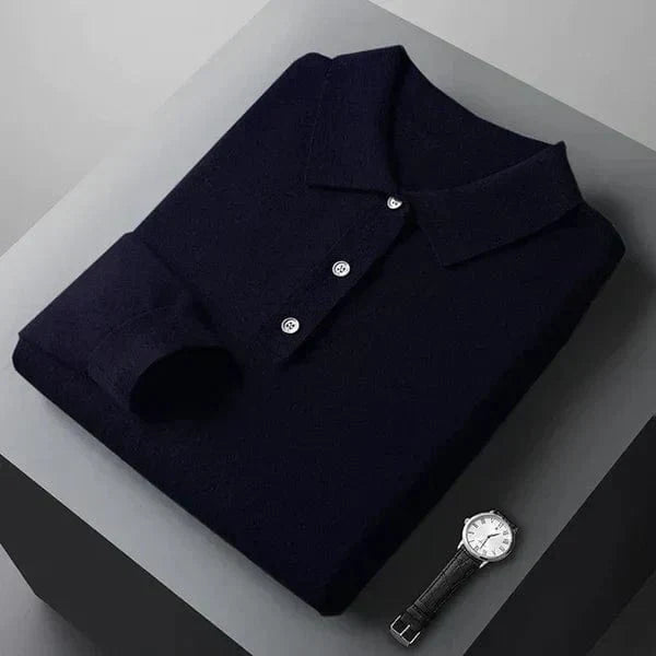 Męska Koszula Polo Niebieska Rozmiar M Kaszmir Slim Fit-4