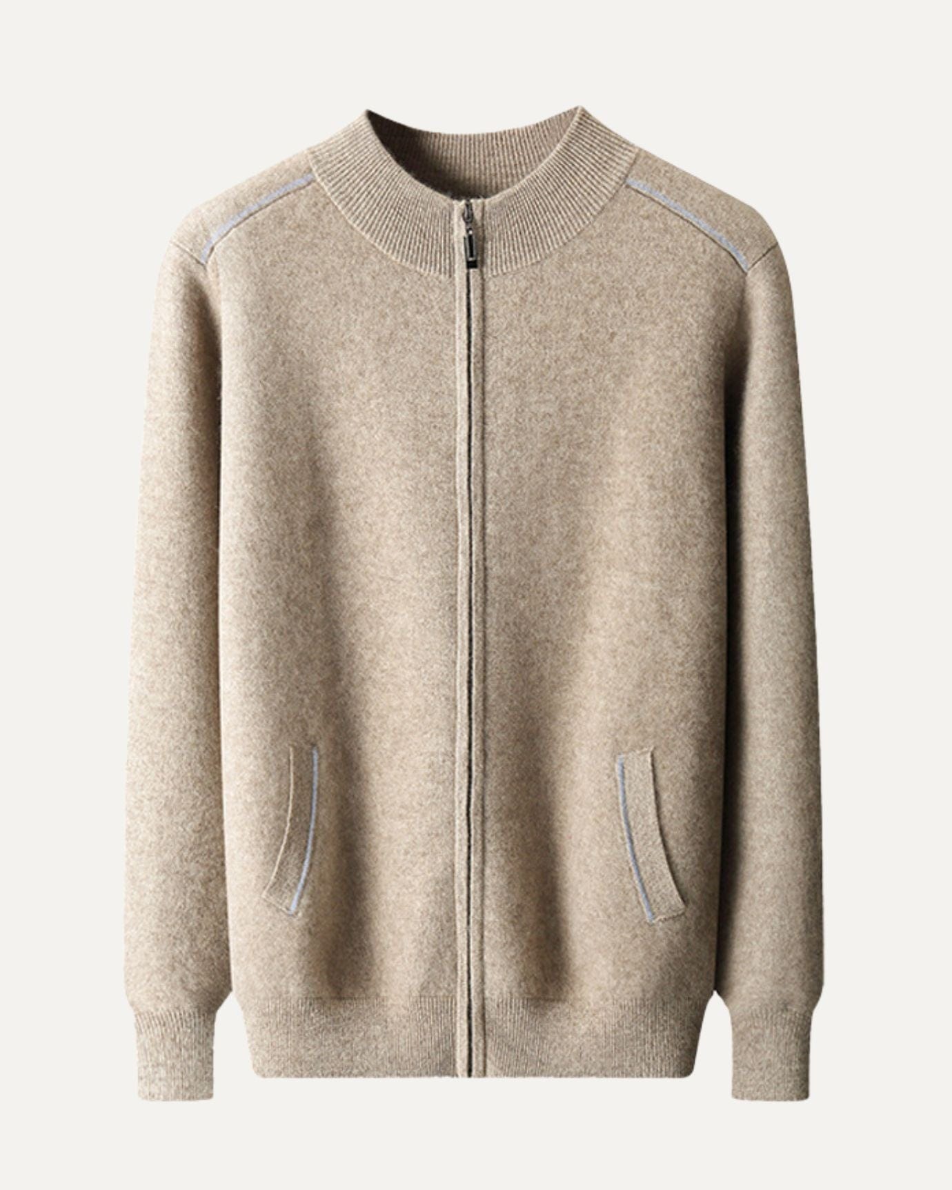 Męski Sweter Kaszmirowy Szary Rozmiar M 100% Kaszmir-3