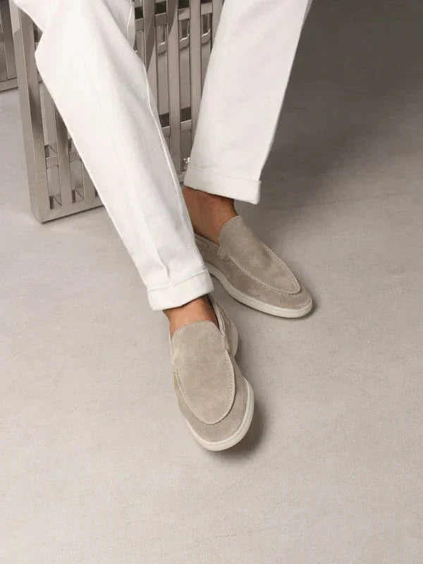 Męskie Mokasyny Szare Rozmiar 42 Zamsz Eleganckie Buty Mokasyny Męskie-3