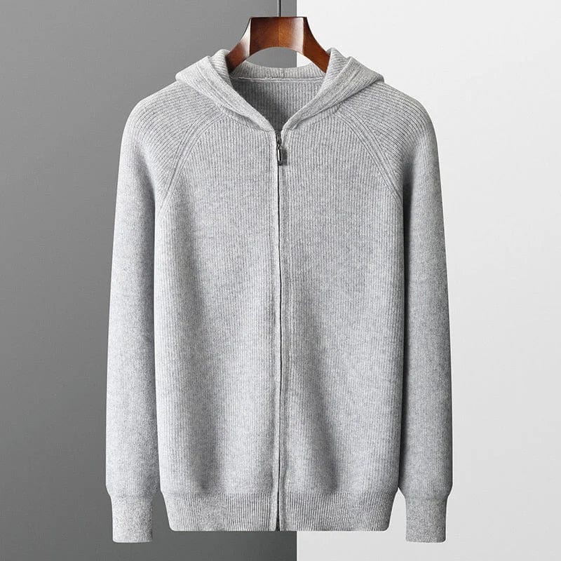 Męski Sweter Kaszmirowy Szary Rozmiar M 100% Kaszmir-3