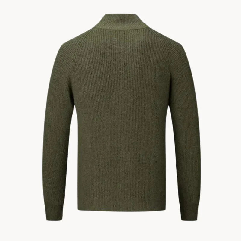 Męski Sweter Slim Fit Szary Rozmiar M Kaszmir-4
