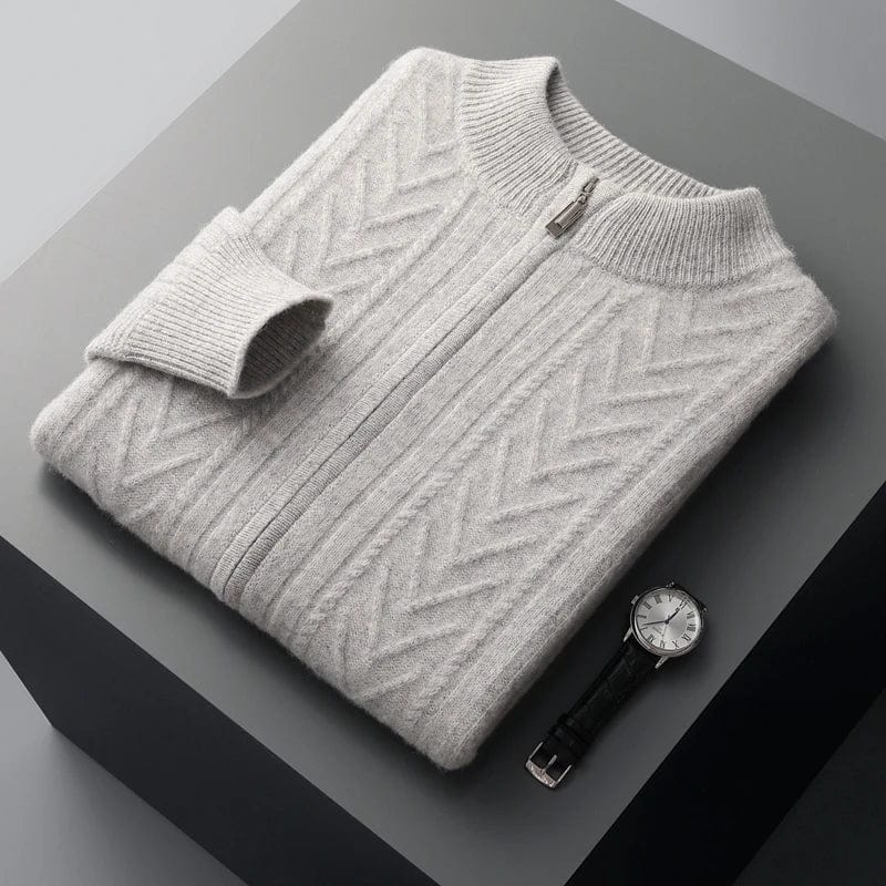 Męski Sweter Kaszmirowy Szary Rozmiar L-5