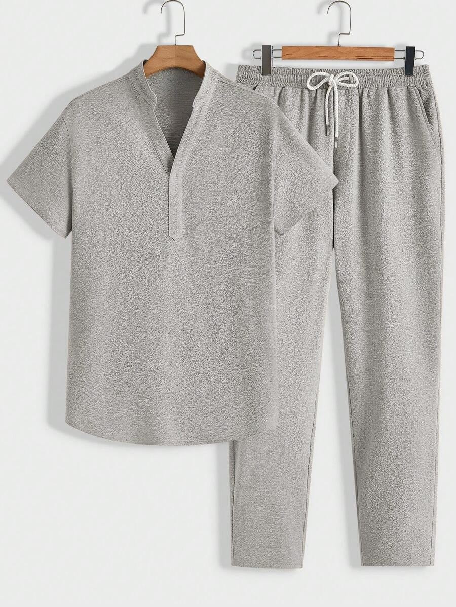 Męski Zestaw Loungewear Szary Rozmiar M Poliester i Elastan 1
