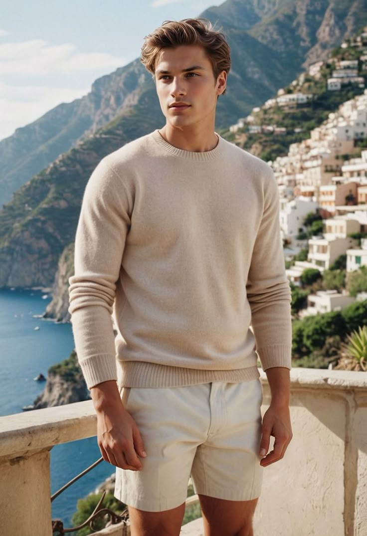 Męski Sweter Kaszmirowy Beżowy Rozmiar M Turtleneck-2
